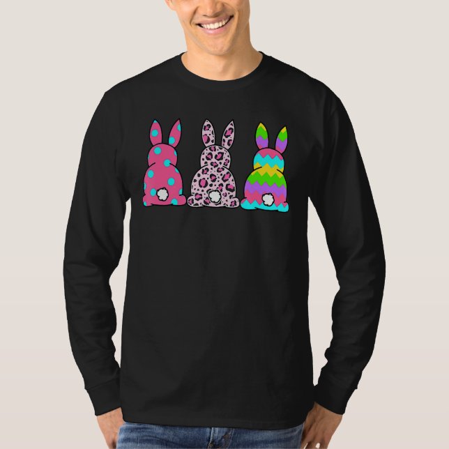 T-shirt Leopard Lapin de Pâques Trio Mignonne Jour de Pâqu (Devant)