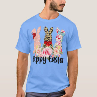 T-shirt Léopard Lapin de Pâques Trio Mignonne Joyeux Pâque
