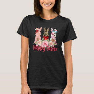 T-shirt Léopard Lapin de Pâques Trio Mignonne Joyeux Pâque