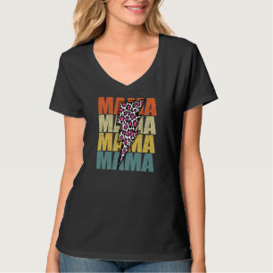 T-shirt Leopard Lightning Bolt Cheetah Mama Animal Print 