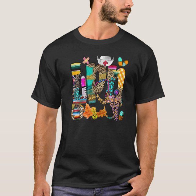 T-shirt Léopard Lpn Automne Infirmière Pratique Licence Lo (Devant)