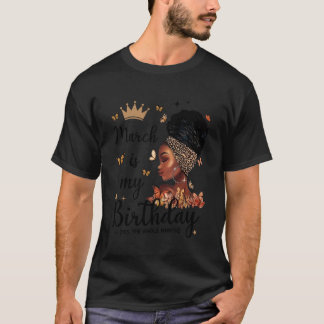 T-shirt Léopard Mars est mon anniversaire Oui tout le mois