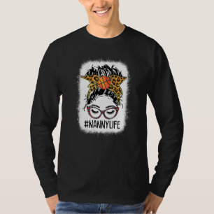 T-shirt Leopard Messy Bun Basketball Nanny Jour M