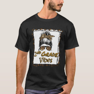 T-shirt Leopard Messy Bun Bleached Girls 2E Année Retour À