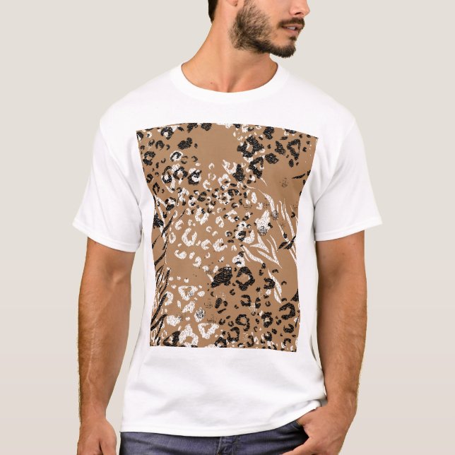 T-shirt Léopard moderne : motif de nature sauvage. (Devant)