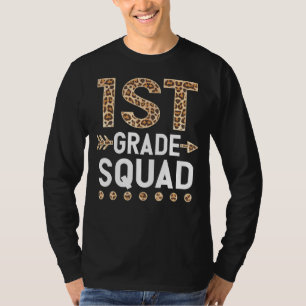 T-shirt Leopard Motif 1er grade Squad Girl Garçon Enfants