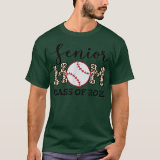 T-shirt Leopard Motif de baseball Senior Mom Class de 2023