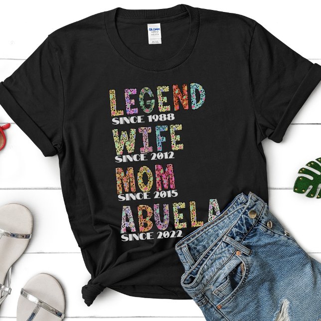 T-shirt Leopard Motif mignon Cadeau Mère Maman Légende Fem (Créateur téléchargé)
