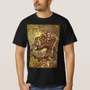 T-shirt Léopard nébuleux par CE Swan, Animaux sauvages vin