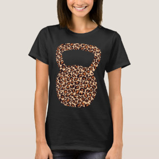 T-shirt Leopard Print Kettle Bell Gym Weights Swinger Card