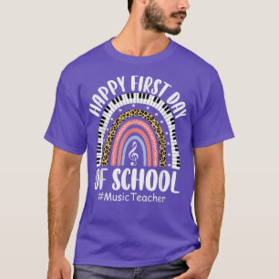 T-shirt Leopard Rainbow Music Enseignant Premier Jour Reto