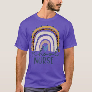 T-shirt Leopard Rainbow Nurse 1er Jour De L'École N