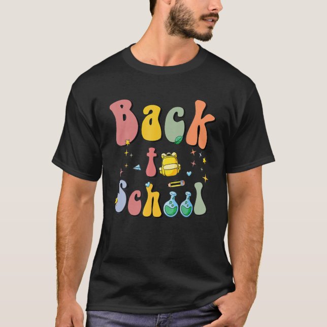 T-shirt Leopard Retour À L'École Sourire Visage Enseignant (Devant)