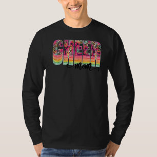 T-shirt Leopard Retro Cheer Maman Fête des mères Chevronne