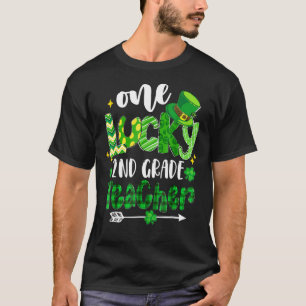 T-shirt Leopard Shamrock One Lucky Enseignant de 2e année