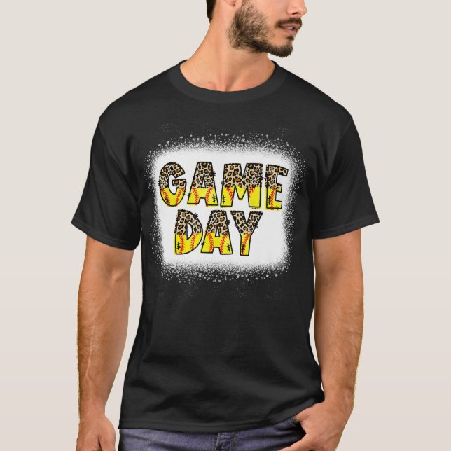 T-shirt Leopard Softball Jour Vibes Softball Maman Softbal (Devant)