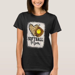 T-shirt Leopard Softball Maman Softball Jour Vibes Mothe