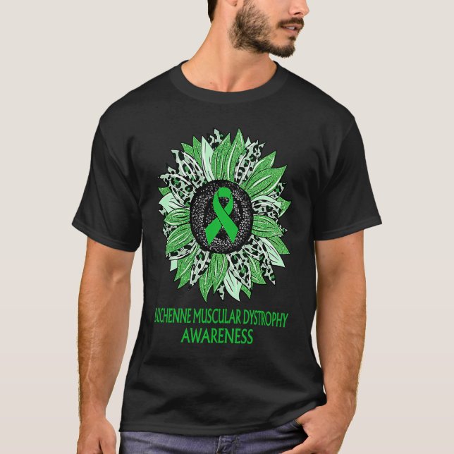 T-shirt Leopard Sunflower Duchenne Muscular Dystrophy Awar (Devant)
