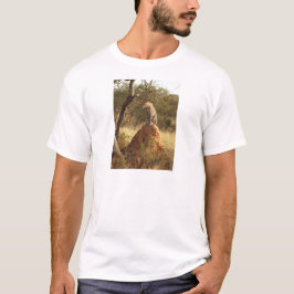 T-shirt Léopard sur le monticule de termite en Namibie