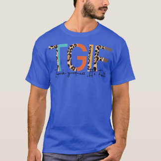T-shirt Leopard TGIF Merci Bonté Son Automne Bonjour Autom