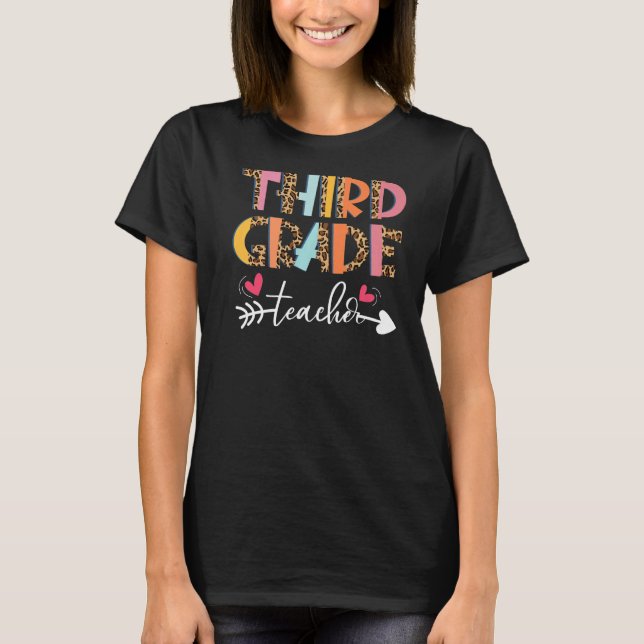 T-shirt Leopard Third Grade Teacher 3rd Grade Back to Scho (Devant)