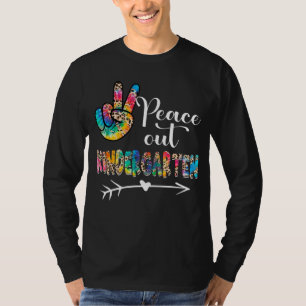 T-shirt Leopard Tie Dye Peace Out Kindergarten Joyeux Dern