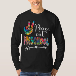 T-shirt Leopard Tie Dye Peace Out Preschool Joyeux Dernier