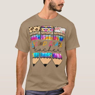 T-shirt Leopard Tie Dye Pencil de deuxième année Retour T