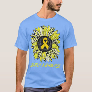 T-shirt Leopard Tournesol Albinisme Sensibilisation Ruban 
