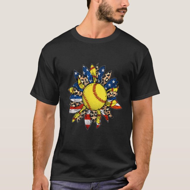 T-shirt Leopard Tournesol Softball Jour 4 De J (Devant)