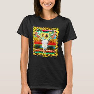 T-shirt Leopard Tournesol Vache Taureau Boho Cogirl Rodeo