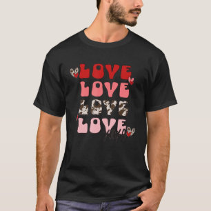 T-shirt Leopard XOXO Hugs Baisers Coeurs Aimer Valentine C