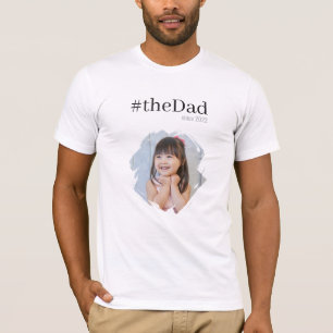 T-shirt #lePapa, Bright, Année et Photo personnalisée