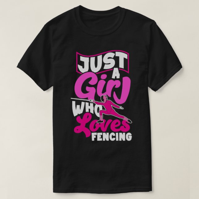 T-shirt L'Épée D'Écriture Combattant Juste Une Fille Qui A (Design devant)