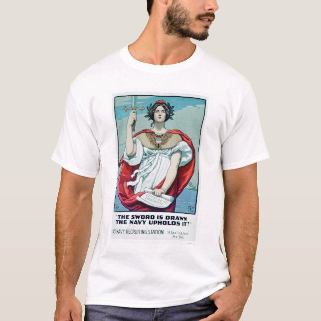 T-shirt L'épée est dessinée - la marine la confirme (Devant)