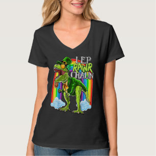 T-shirt Leprawrchaun St Patrick Day T Rex Dinosaur Lepre