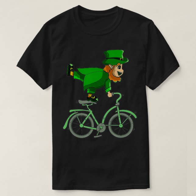 T-shirt Leprechaun à vélo St Patrick's Day Cycling  (Design devant)