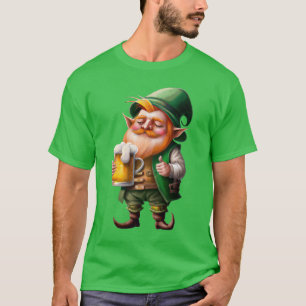 T-shirt Leprechaun avec tasse à bière le jour de la Saint 