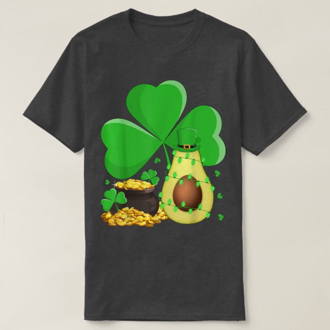 T-shirt Leprechaun Casquette Shamrock Leaf Avocado St (Design devant)