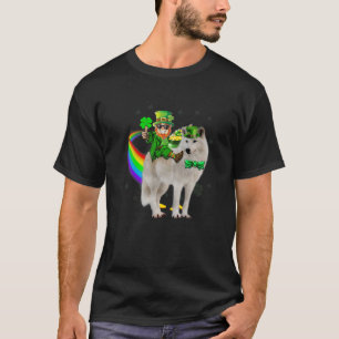 T-shirt Leprechaun équitation Samoyed Chien Jour de la Sai