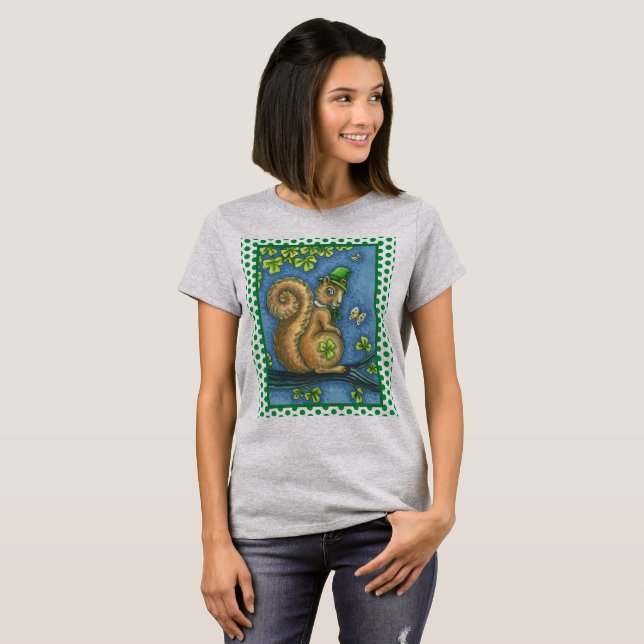 T-shirt LEPRECHAUN IRISH SQUIRREL, ST. JOUR DE PATRICK Luc (Devant entier)