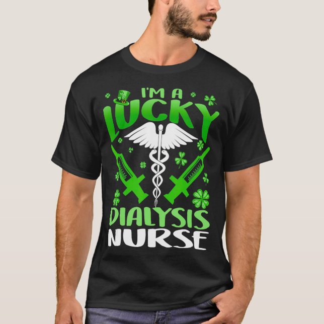 T-shirt Leprechaun Je suis une infirmière de dialyse chanc (Devant)