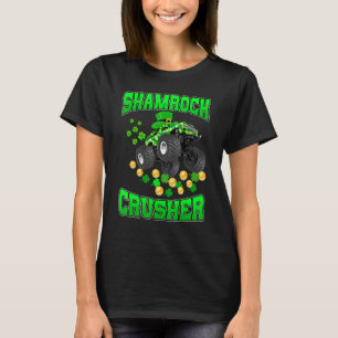 T-shirt Leprechaun Monster Truck Shamrock Croisher St Patr