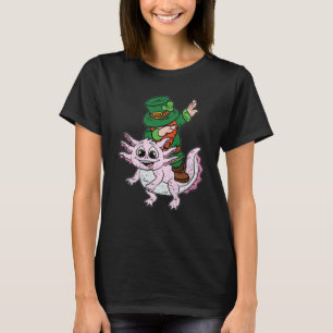 T-shirt Leprechaun Riding Axolotl Jour de la Saint Patrick