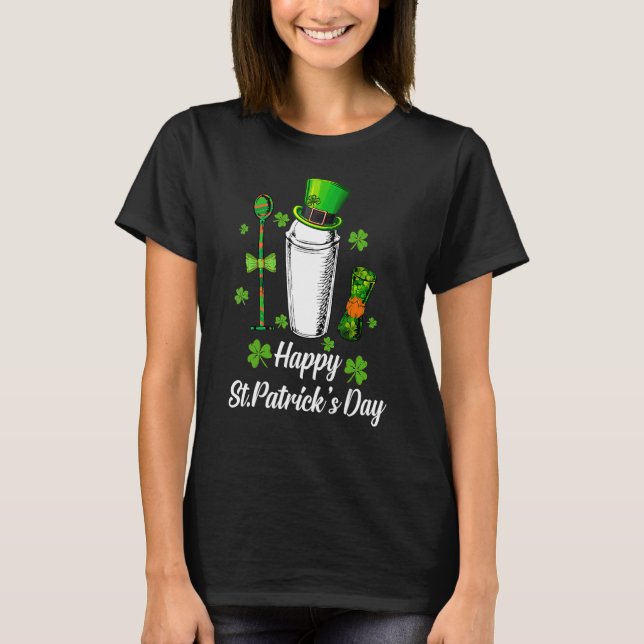 T-shirt Leprechaun Shamrock Bartender Happy St Patrick's D (Devant)
