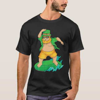 T-shirt Leprechaun Surfer À Hawaii St Patrick's Day