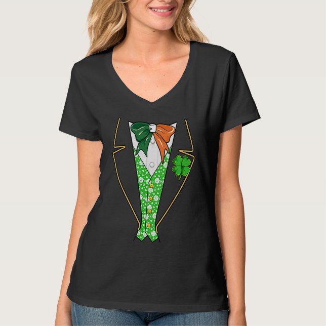T-shirt Leprechaun Tuxedo Irish Costume Saint Patricks Day (Devant)