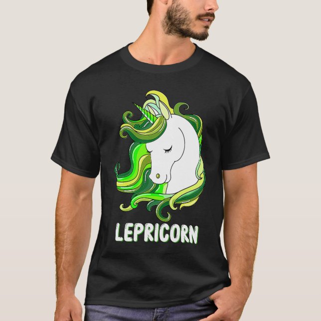 T-shirt Lepricorn Leprechaun Licorne  Fête de la Saint-Pat (Devant)