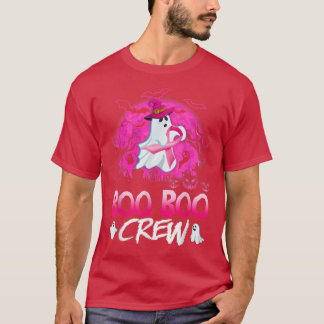 T-shirt L'Équipage Boo Halloween rose Ribbon Cancer du sei