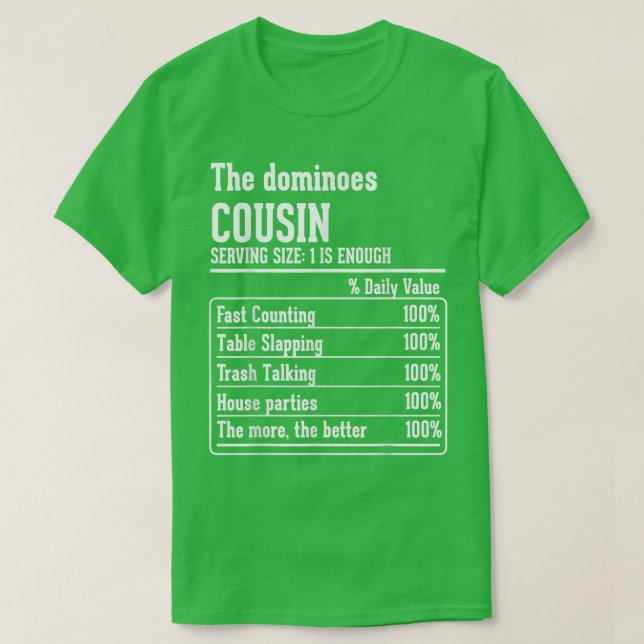 T-shirt L'équipage de Cousin Faits nutritionnels Les Domin (Design devant)